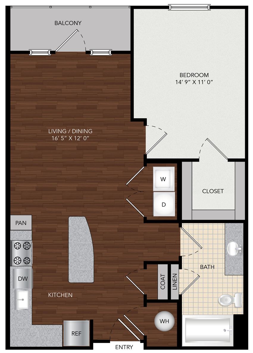 Tapestry Largo Station_Largo MD_Floor Plan 1A_One Bedroom One Bathroom Tapestry Largo Station_Largo MD_Floor Plan 1A_One Bedroom One Bathroom